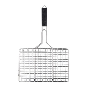 BBQ Accessories Portable Folding Stainless Steel <strong>Grilling</strong> Basket with Handle for Fish Shrimp <strong>Vegetables</strong> - Product Image 6