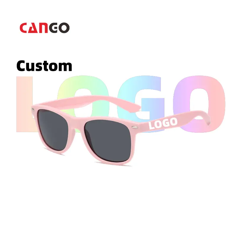 Cango Großhandel individuelles Logo weibliche Sonnenbrille quadratische Lentes de Sol Damen Herren schwarze Sonnenbrille rosa Großhandel Brille