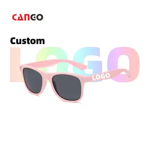 Cango Wholesale Custom Logo Female Sunglasses Square Lentes De Sol Women Men Black Shades Pink Wholesale Glasses
