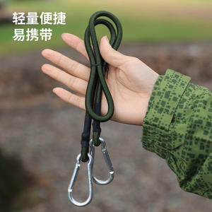 Corde élastique en Nylon pour l'extérieur, avec crochet mousqueton, 30-120cm, pour le camping, la randonnée, les lignes de maintien de tente, corde portable multifonctionnelle - Product Image 2