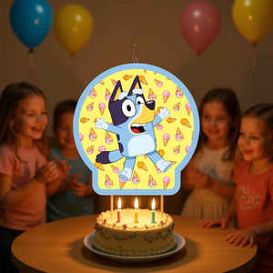 Décoration de gâteau Bluey 6 x 6,5 cm, 2 pièces, réutilisable, pour anniversaire d'enfants - Product Image 3