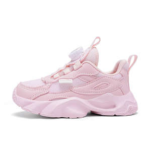 أحذية رياضية للأطفال باللون الأسود للذهاب إلى المدرسة، خفيفة الوزن وقابلة للتنفس مع شبكة وزر دوار، أحذية بيضاء للطلاب - Product Image 3