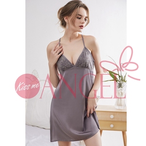 Vestido de pijama con espalda descubierta para mujer, top de alta calidad con cuello cruzado - Product Image 1