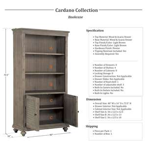 Armoire en bois personnalisée vintage français classique à grande <span class=keywords><strong>histoire</strong></span> bibliothèque à 5 niveaux marron clair 40 pouces pour chambre - Product Image 3