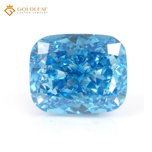Diamant de laboratoire Goldleaf IGI Report, taille coussin, 5,23 carats, bleu vif fantaisie VVS2, provenant du Guangxi, pour la fabrication de bijoux - Product Image 1
