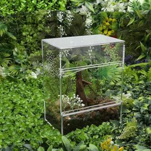 <span class=keywords><strong>Acryl</strong></span> Rechteckiger Reptilien käfig <span class=keywords><strong>Terrarium</strong></span> Haustier Produkt gehäuse für Insekten Chamäleon Eidechse Springen Spinne-für den Sommer - Product Image 1