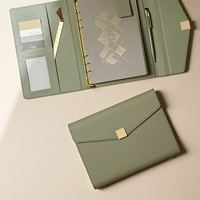 2026 nouveauté coffret cadeau de luxe personnalisé en cuir PU 6-or reliure à anneaux carnet de notes