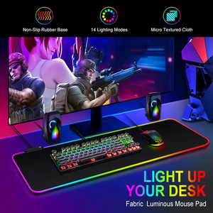 Tapis de jeu pour clavier de grande taille avec LED, tapis de souris RGB personnalisé avec logo, grand tapis de souris, tapis antidérapant pour bureau - Product Image 2