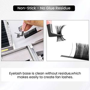 YASNAI Dunkelbraune Volumen wimpern verlängerung schalen L M Curl Brown Easy Fan <span class=keywords><strong>Lashes</strong></span> Extension Supplier - Product Image 5