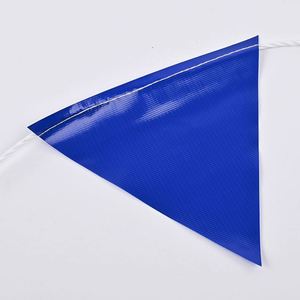 Custom Orange Triangular Banner Heavy Duty Rope Safety Bunting <b>Flags</b> Anti-Wrinkle Polyester/Vinyl - Product Image 3
