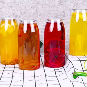 Benutzer definierte 1000ml PET Flasche 1 Liter Kunststoff verpackungs glas Aluminium Pet Pop Dose Flasche Soda Flaschen dosen für Getränke mit Deckel