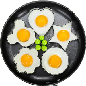 Edelstahl nicht klebende gefrorene Eierform Pfannkuchenformateur Omelettenform Kochwerkzeuge Zubehör Gadget-Ringe