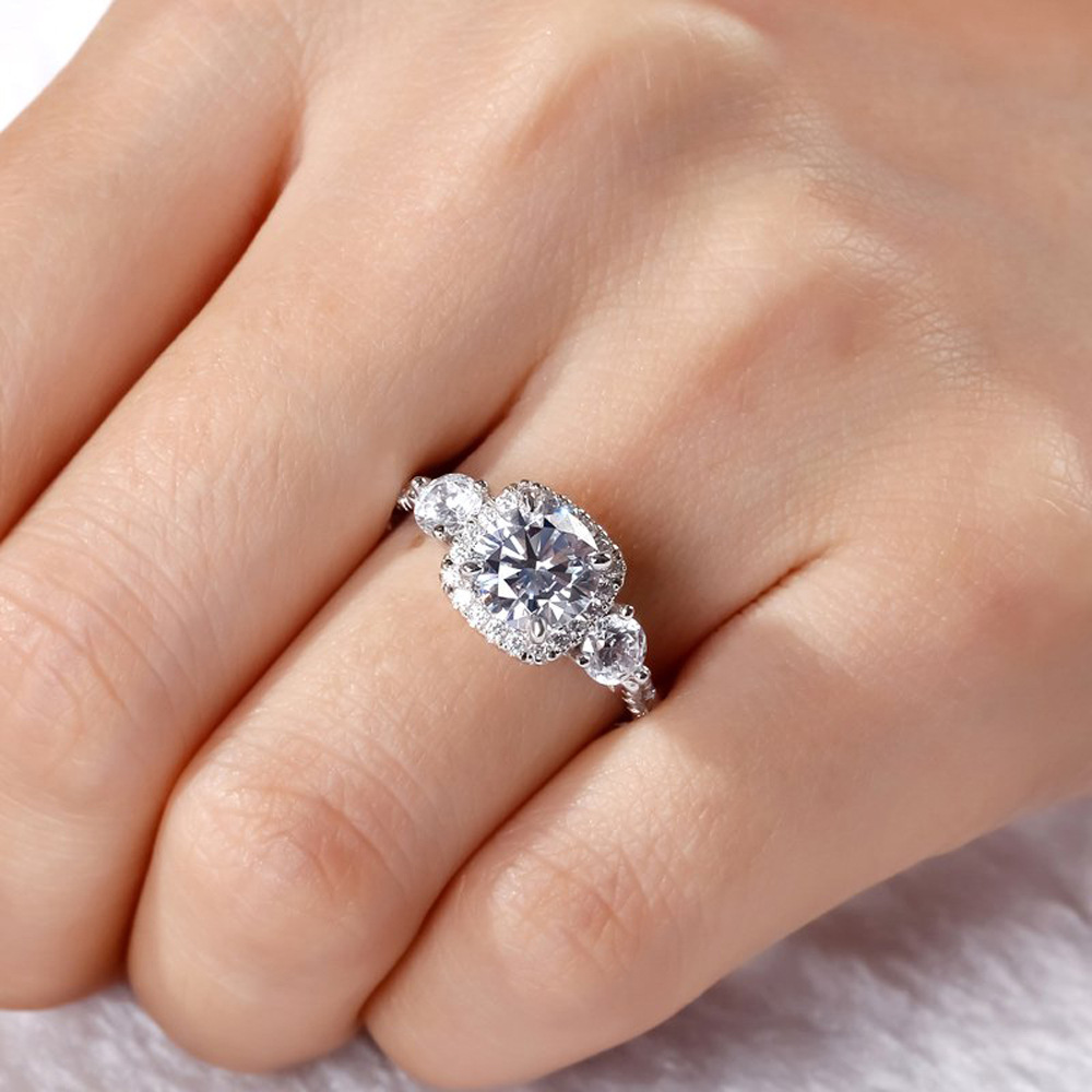 戒指s925纯银公主方形锆石钻戒欧美首饰批发 - buy zircon diamond