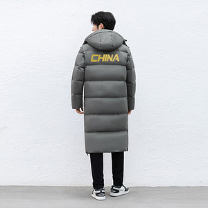 Veste longue à capuche personnalisée avec logo pour équipes sportives chinoises, en polyester/coton, <span class=keywords><strong>fermeture</strong></span> <span class=keywords><strong>éclair</strong></span>, pour hommes et femmes, football, basketball - Product Image 5