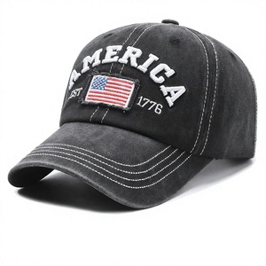 Casquette de baseball vintage lavée style Amérique Canada, 100 % coton, broderie 3D personnalisée, rétro, anti-UV, ajustable, 6 panneaux - Product Image 3