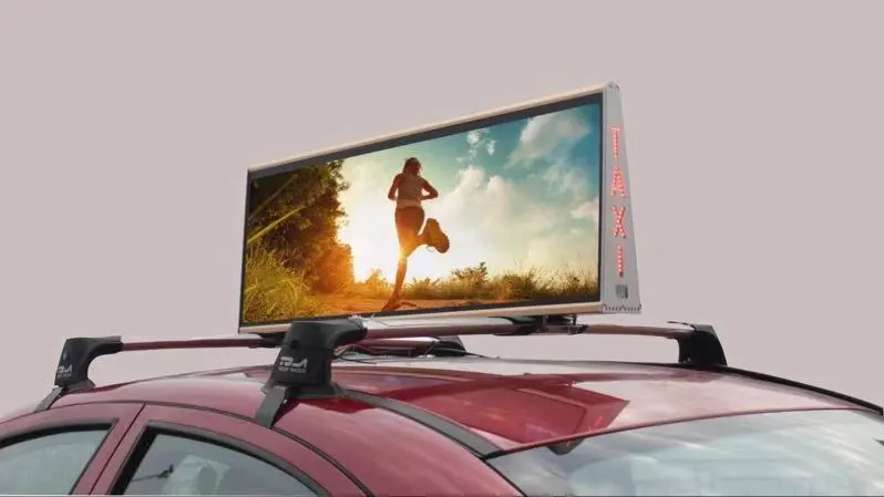 3g 4g kablosuz kumanda çift taraflı taksi üst Led ekran araba çatı Led reklam ekranı