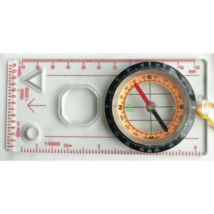 Regla de Mapa con Brújula para Exteriores, Herramienta de Navegación Multifuncional para Senderismo con Función de Brillo en la Oscuridad, 120 mm de Longitud, Material ABS - Product Image 1