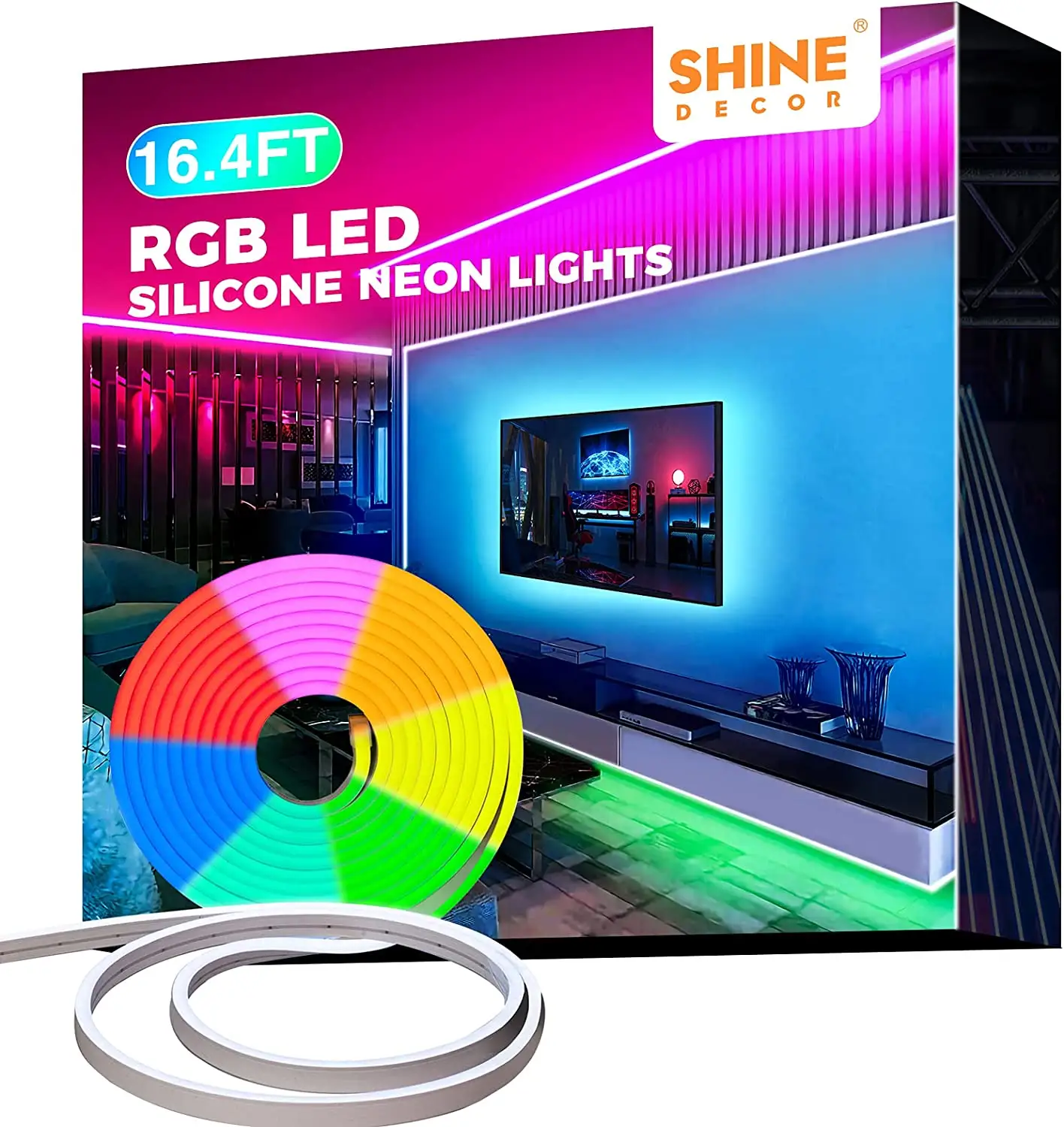 Популярный 12 В многоцветный Rgb гибкий светодиодный неоновый свет для ночного украшения спальни с SMD 3838