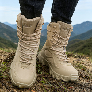 DF Khaki TSBSS AS33 Desert Tan Tactical <b>Hiking</b> <b>Boots</b> Lightweight Suede Mesh Outdoor Duty Footwear - Product Image 3
