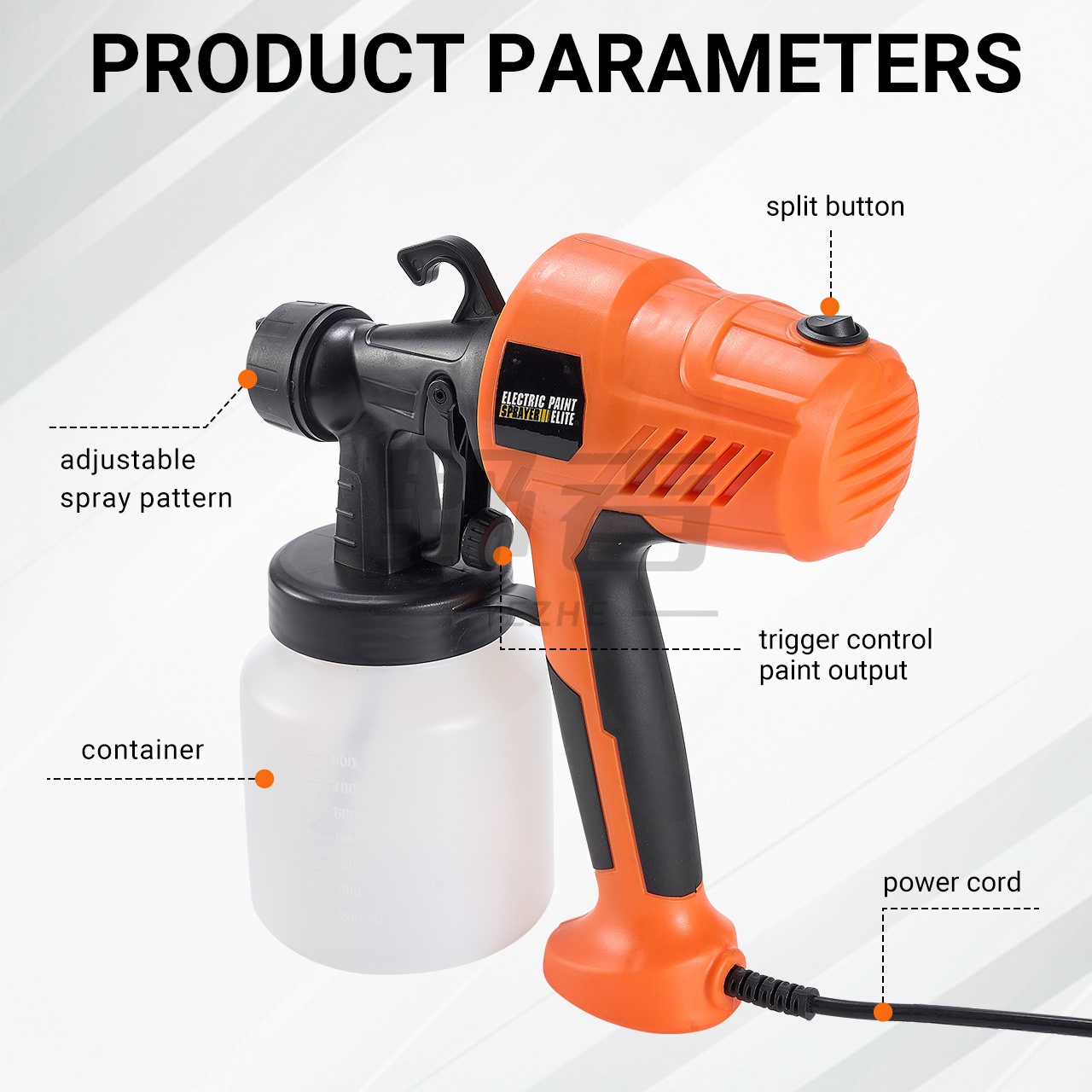 Corded Paint Sprayer, Fence Paint Sprayer With 1200ml Container - View #5