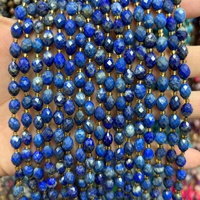 Pierre naturelle Prehnite 6x8mm, Lapis Lazuli jaune taillé en forme de riz à double pointe, cristal tour, fait main, pour bracelet et collier DIY