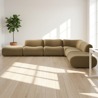 VONLIVA Stoff-Luxus-Sofagarnitur im französischen Stil, modulares Ecksofa, anpassbar, modern, quadratisch, Schaumstoff, für das Wohnzimmer