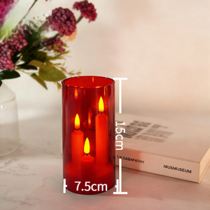 <span class=keywords><strong>Bougie</strong></span> pilier <span class=keywords><strong>LED</strong></span> à piles en plastique blanc chaud de style européen, <span class=keywords><strong>flamme</strong></span> 3D, 5,5 cm, décoration de table pour mariage, anniversaire, fête - Product Image 3