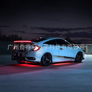 Qideguan Car Carbon Fiber Rear Spoiler <b>Led</b> Tail <b>Light</b> 120cm Black 12v Universal Sedan Strobe <b>Light</b> - Product Image 1