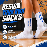 Chaussettes de sport en coton personnalisées avec logo, design personnalisé gratuit, respirantes, pour basketball et course à pied, unisexe, mi-mollet, pour le tennis