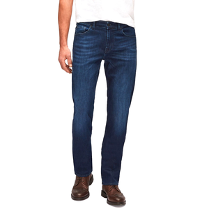 OEM Slim Fit Stretch Casual Solid Denim <b>Jeans</b> Custom Micro <b>Elastic</b> Straight Cut Blue Stacked Style Streetwear for Men - Product Image 2