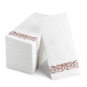 Essuie-mains jetables et serviettes de salle de bain décoratives, feuille d'or, lin au toucher, <span class=keywords><strong>serviette</strong></span> posée à l'air - Product Image 2