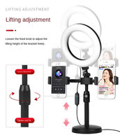 Support Trépied Intelligent pour Téléphone Portable de Bureau, Kit de Lumière Annulaire LED pour Diffusion en Direct, Lumière d'Appoint pour Photographie et Beauté, en Plastique