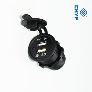 Двойное автомобильное зарядное устройство <span class=keywords><strong>USB</strong></span> 3.1A с двумя портами, для установки в панель, 12В 5В 1А 2.1А DS2013, электрическое, для мобильных телефонов, двойное <span class=keywords><strong>USB</strong></span>-зарядное устройство 3.1A - Product Image 2
