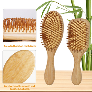 Lược bán buôn chống xoăn cứng da đầu massage tóc khối lượng Pocket Comb với răng kinh tuyến Massager đệm không khí Lược tre Bộ - Product Image 4