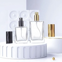 Bouteille de parfum en verre parfum plat vente chaude vide 15ml avec pulvérisateur diffuseur de roseau cosmétique