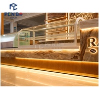 Kiosque à café commercial personnalisé, design professionnel, stand de thé au lait à bulles intérieur, comptoir de restauration avec éclairage LED