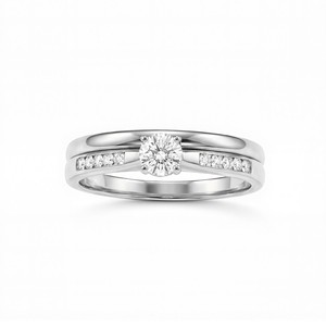 Round Lab Grown Diamond Solitaire <b>Ring</b> for Women in 925 Sterling Silver <b>Titanium</b> 10K 14K 18K Gold Timeless Fine Jewelry - Product Image 1