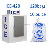COLDSTAR ICE-420 Glacière extérieure à porte unique pour glace en sac, avec ventilateur de refroidissement, contrôle numérique, de -15 à -5°C, réfrigérant R404a