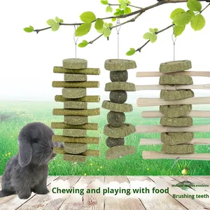 Juguetes para masticar mascotas, respetuosos con el medio ambiente, pinchos de hierba de bambú dulce de madera de manzana para Chinchilla, conejillo de indias, ardilla, conejo y hámster - Product Image 3
