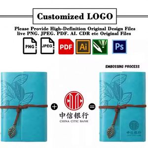 PU Color <b>A6</b> Leather Notebook Leaves Restoring Ancient Ways Notepad Japan and South Korea Stationery Gift - Product Image 2