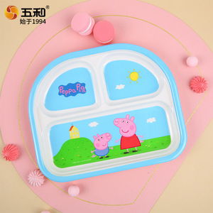 Wuhe Kids Cartoon Feeding Plate Three Compartment Rectangle Dish For Child Dining - Product Image 3