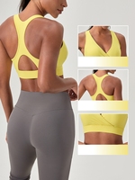 Soutien-gorge de yoga personnalisé avec coussinets amovibles, séchage rapide, respirant, débardeur de sport à boucle, antichoc, sous-vêtement de fitness à coupe haute