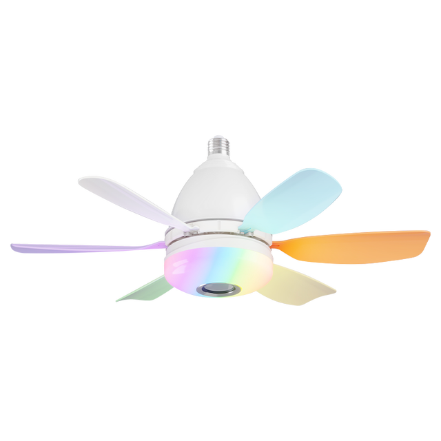 Socket Fan Light with Remote, E26/E27 Screw in Small Ceiling Fan with Light Dimmable, 3-Speeds, for Garages and Small Rooms