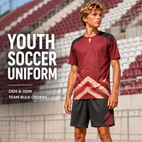 Tenue de football personnalisée pour jeunes, maillot à manches courtes en mesh extensible, kit sportif pour club de football junior, fourniture d'uniformes d'équipe
