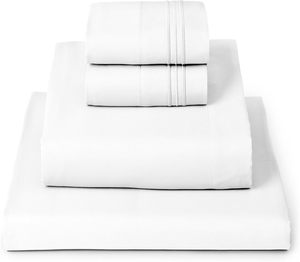 Juego de ropa de cama de 4 piezas Sábanas completas para uso doméstico Estilo de hotel de lujo Enfriamiento extra suave Arrugas Resistente a las manchas - Product Image 1