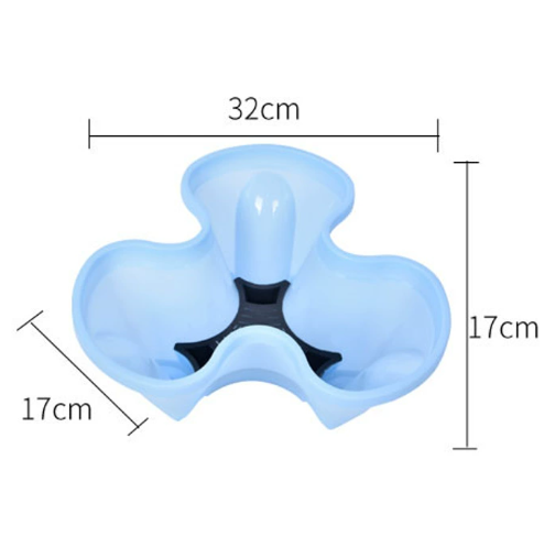 Pot à trois pétales bleu