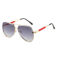 Lunettes de soleil classiques rétro en métal, montures tendance, lunettes de luxe unisexes, lunettes vintage, vente en gros, logo personnalisé, verres PC UV400