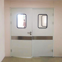 Puerta Batiente Hermética de Acero Inoxidable de Diseño Moderno, Tamaño Personalizado, para Cuartos Limpios, Hospitales y Uso Médico