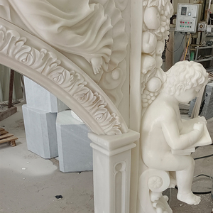 Cheminée électrique sculptée à la main en marbre blanc, 1 pièce, <span class=keywords><strong>d</strong></span>écoration <span class=keywords><strong>d</strong></span>'intérieur au Design moderne - Product Image 6