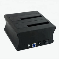 Docking Station Dual Bay untuk SSD/HDD Portabel, Plug and Play, Mendukung Kloning Offline, USB 3.0, untuk SSD/HDD SATA 2.5 inci dan 3.5 inci